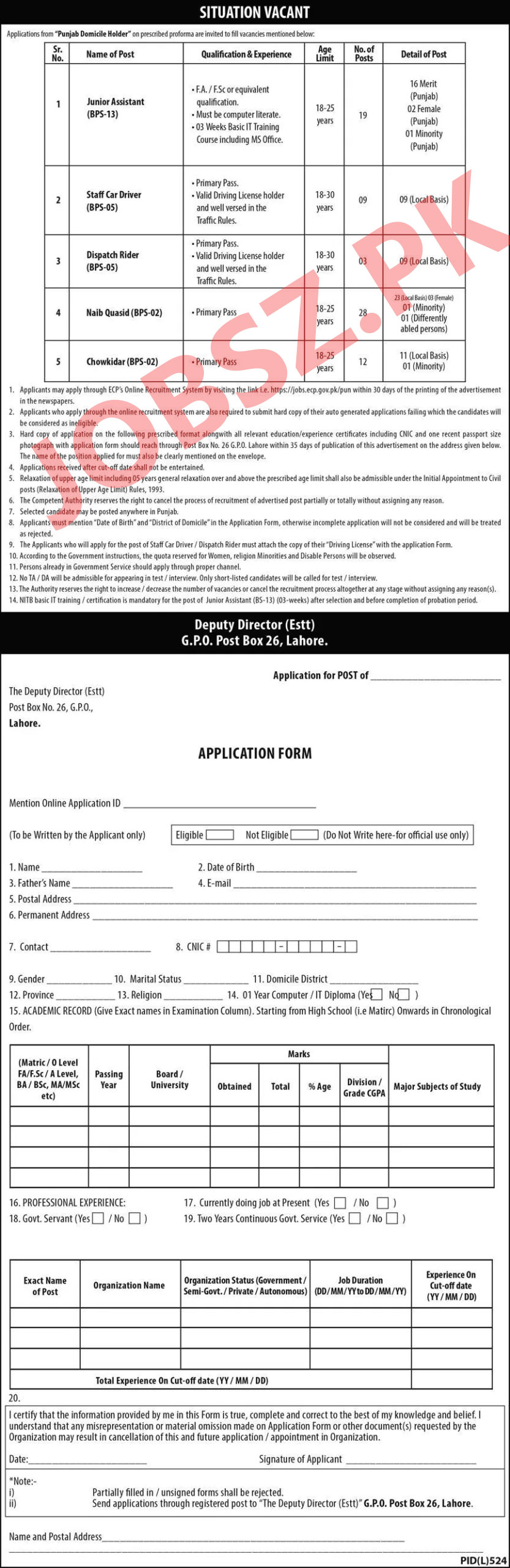 ECP Jobs 2024 Advertisement 